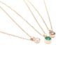 Collana in oro 18 kt con smeraldo o diamante bianco o brown