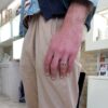anello da uomo in argento con zircone nero