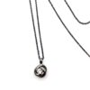 collana con nodino in argento rodiato nero e zircone