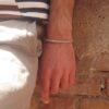 bracciale tennis unisex in argento puntinato