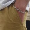 bracciale maglia mista argento