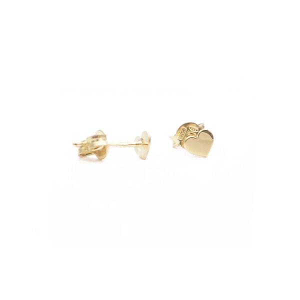 orecchini a bottone a forma di cuore in argento dorato
