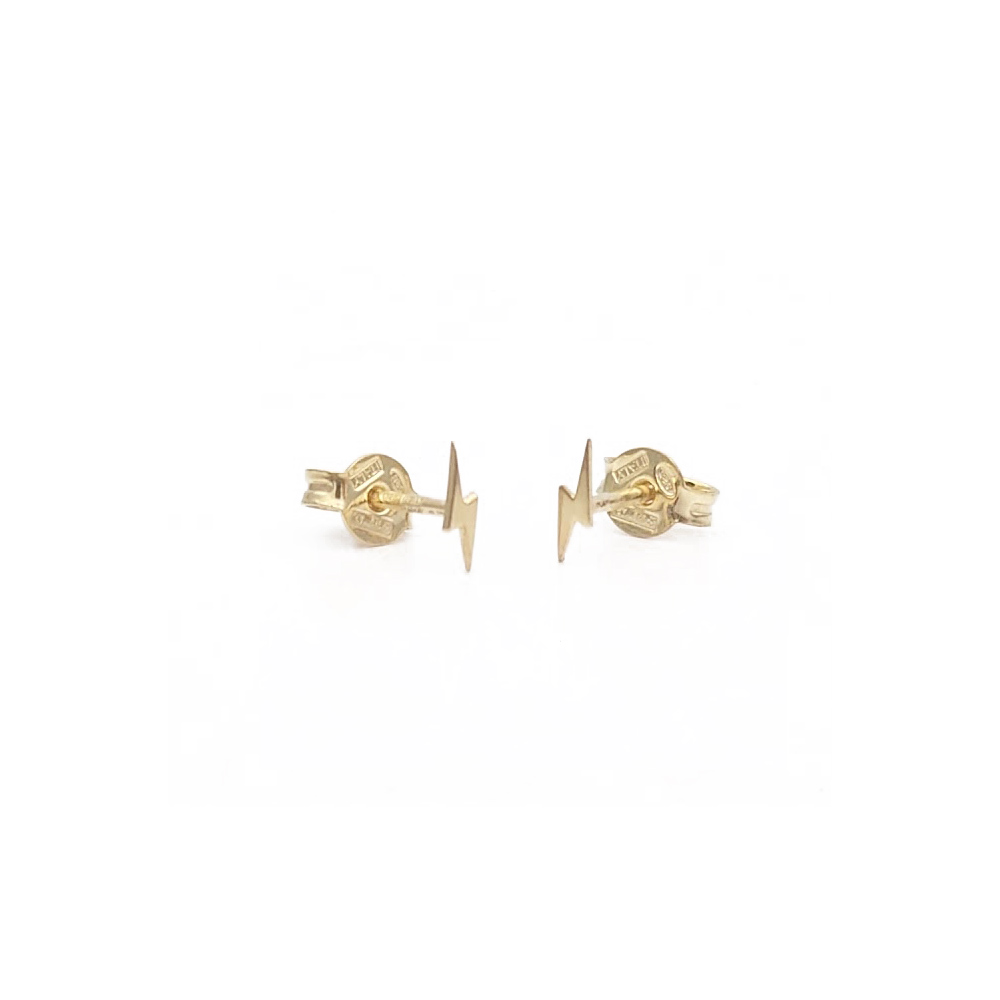 orecchini a forma di piccolo fulmine in argento dorato