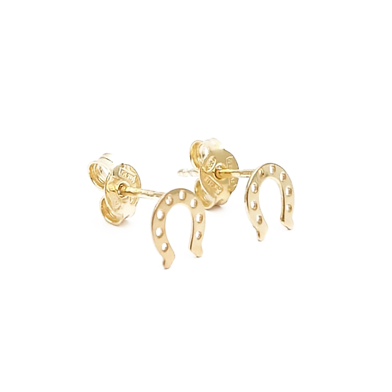 orecchini a forma di piccolo ferro di cavallo in argento dorato