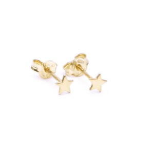 orecchini a forma di piccola stella in argento dorato
