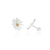orecchini a margherita con petali in argento rodiato e pistilli in argento dorato