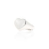 anello chevalier a forma di cuore da mignolo in argento rodiato