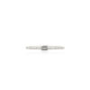 anello in oro bianco e diamanti con diamante centrale taglio baguette e diamanti laterali taglio brillante
