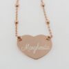 Collana Ciondolo Cuore personalizzabile argento rosato