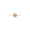 anello solitario minimale in oro rosa satinato e diamante brown