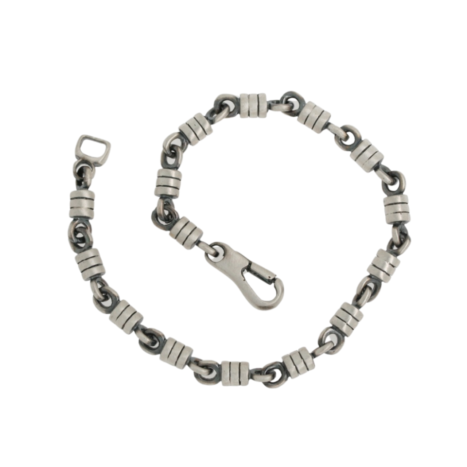 Bracciale in argento da uomo a maglie cilindriche