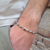 Bracciale maglia particolare da uomo in argento pieno