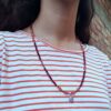 collana lunga con agata, corniola ed ametista