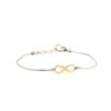 Bracciale in argento 925 da uomo con centrale a forma di simbolo dell'infinito in oro 18 kt