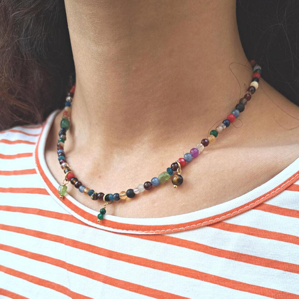 collana in pietre naturali e argento