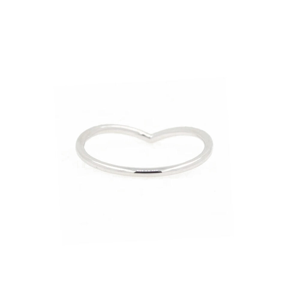 Anello in oro bianco a v