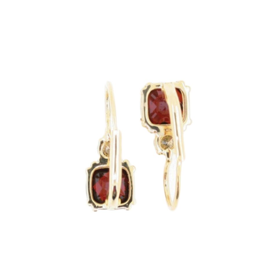 orecchini con granato e diamanti brown in oro giallo