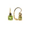 Orecchini in oro con peridoto e diamante brown