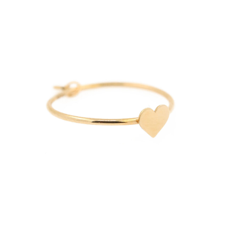 anello cuore in oro giallo