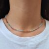 collana pietre naturali e argento rosato