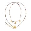 collana in argento dorato con quarzi misti e ciondoli