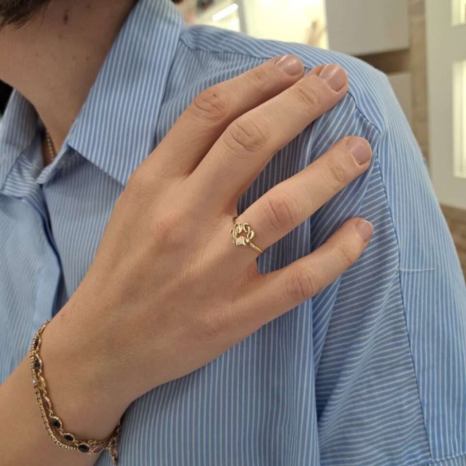 anello zampina in oro