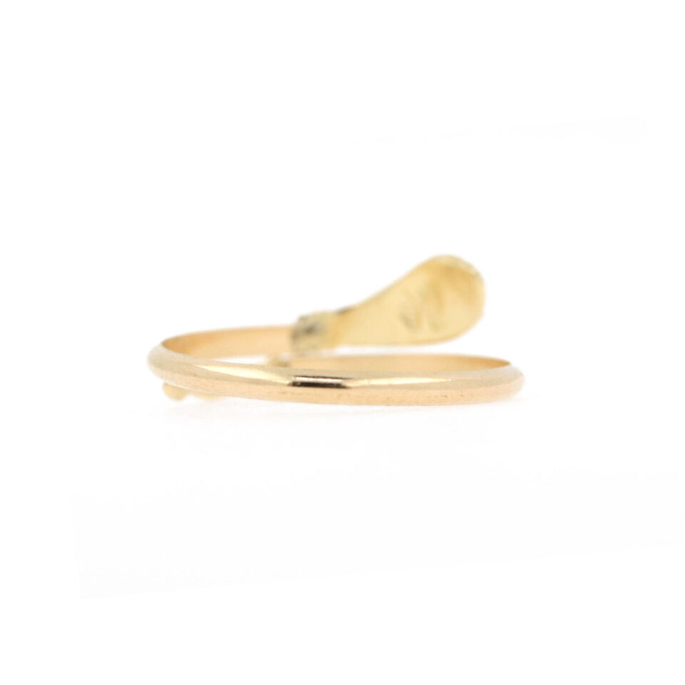 retro dell'anello serpentina in oro giallo