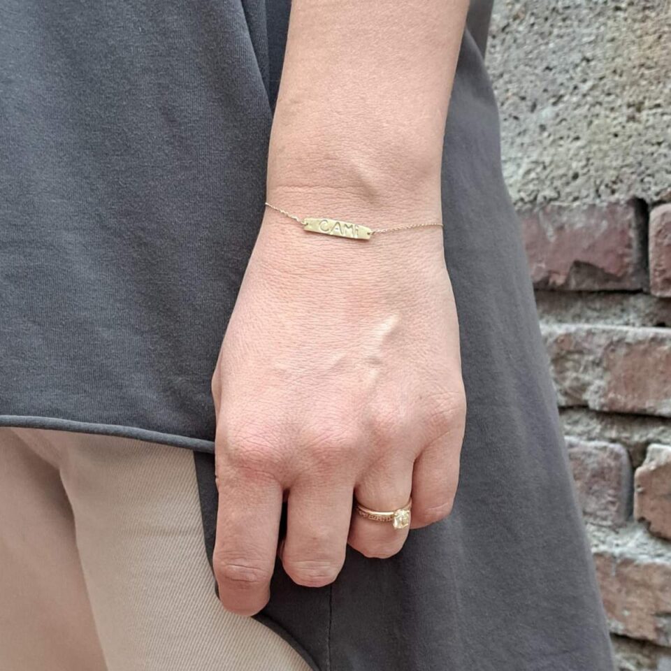 bracciale da incidere in oro fatto a mano