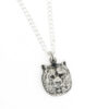 pendente in argento 925 brunito a forma di testa di orso