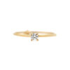 solitario in oro con zircone bianco