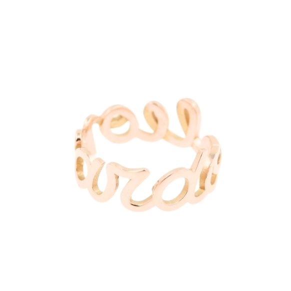anello personalizzato con nome in oro giallo bianco o rosa