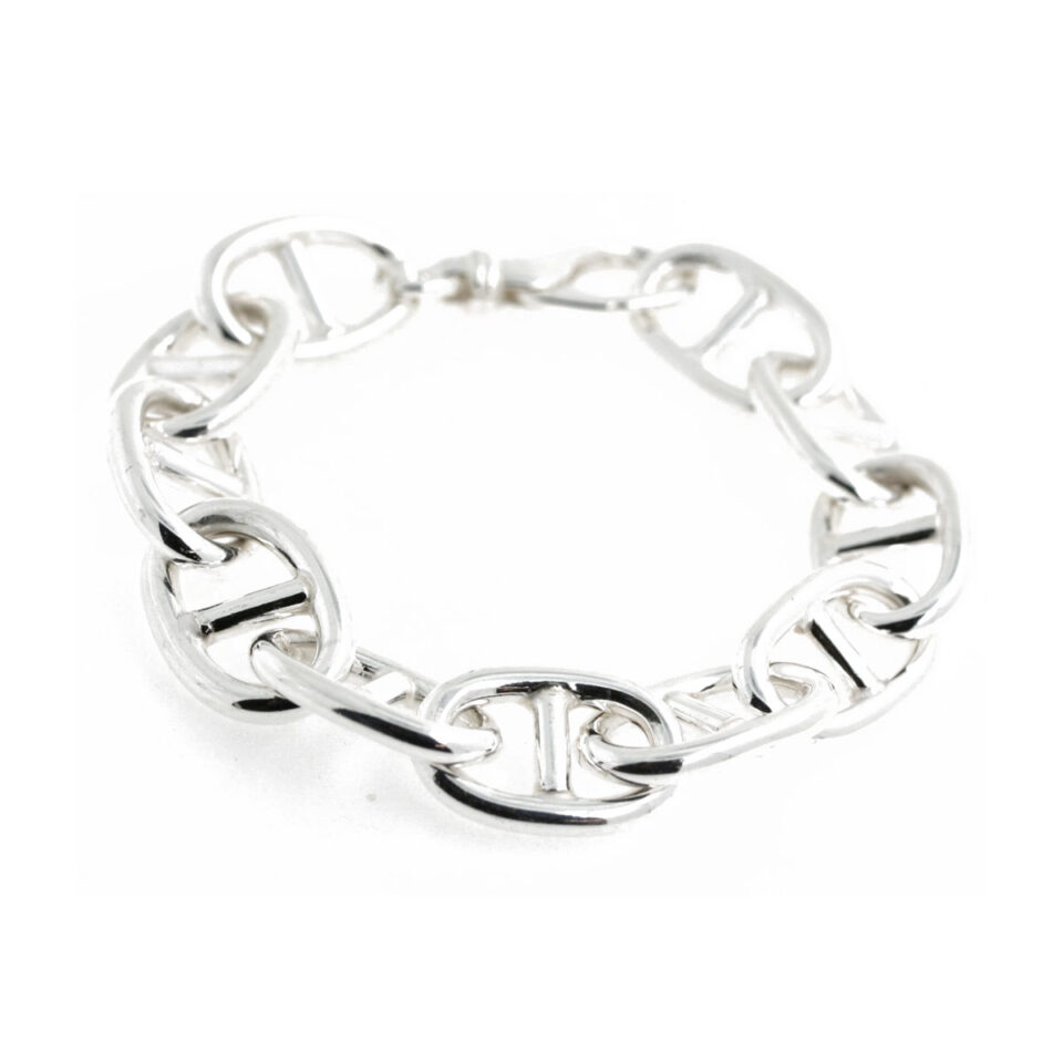 bracciale in argento maglia marina grande