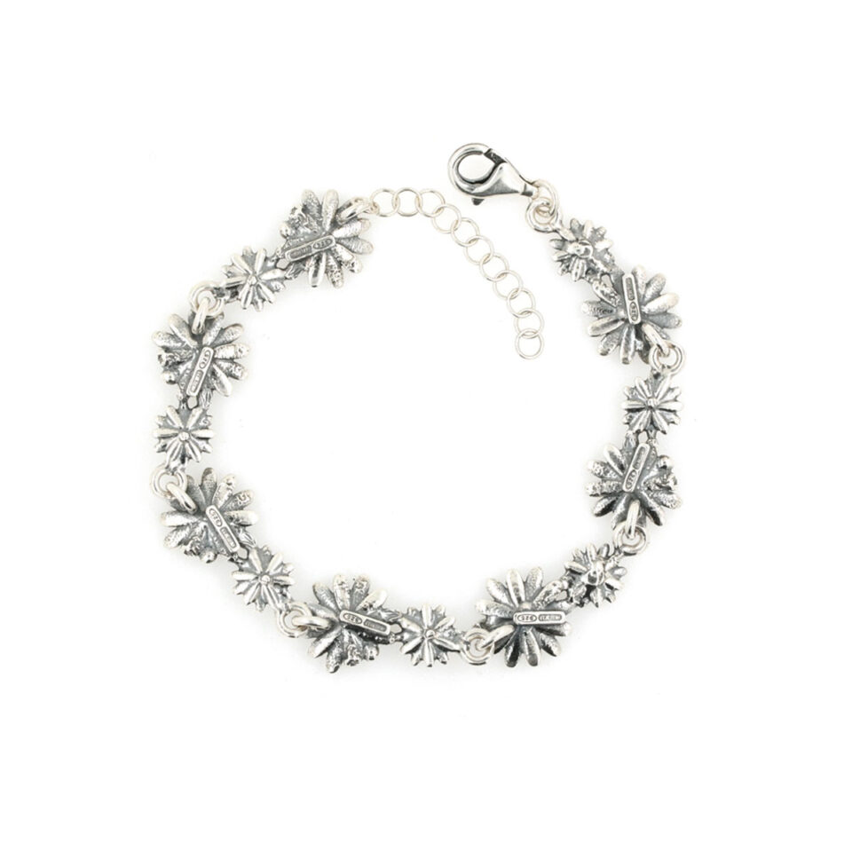 retro del bracciale di margherite in argento