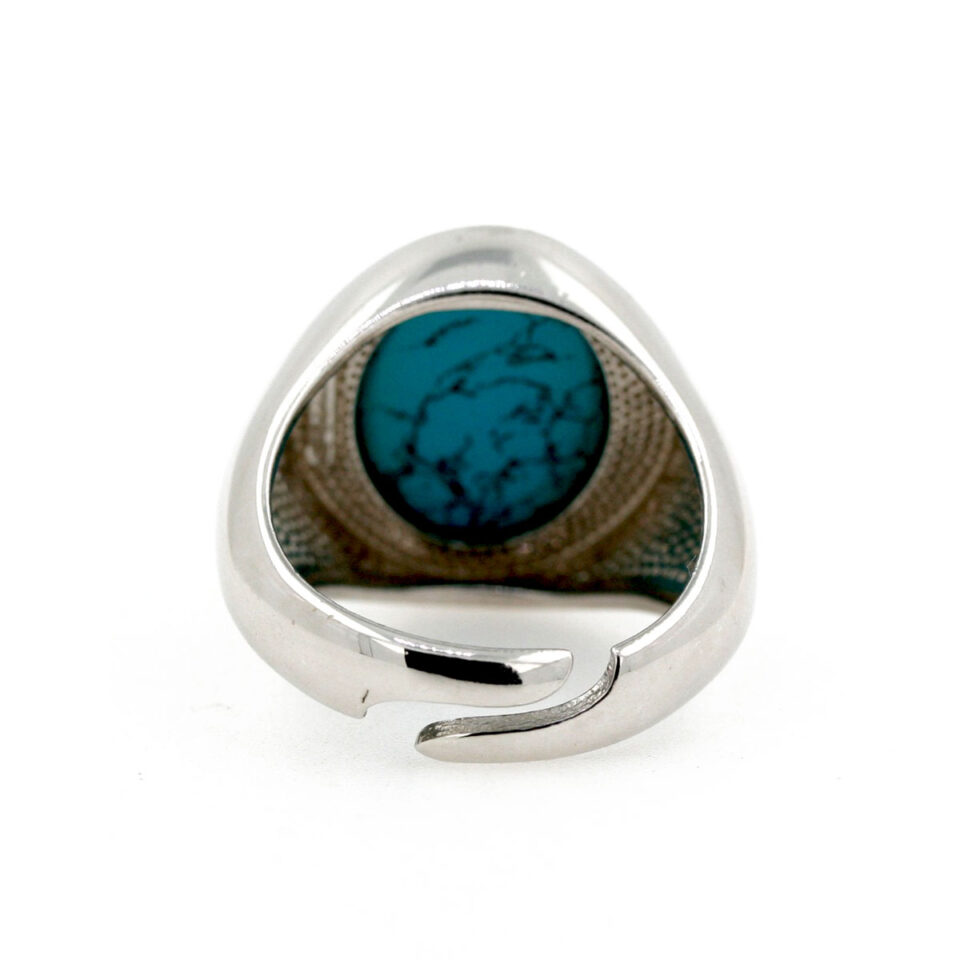 anello regolabile in argento 925 con turchese