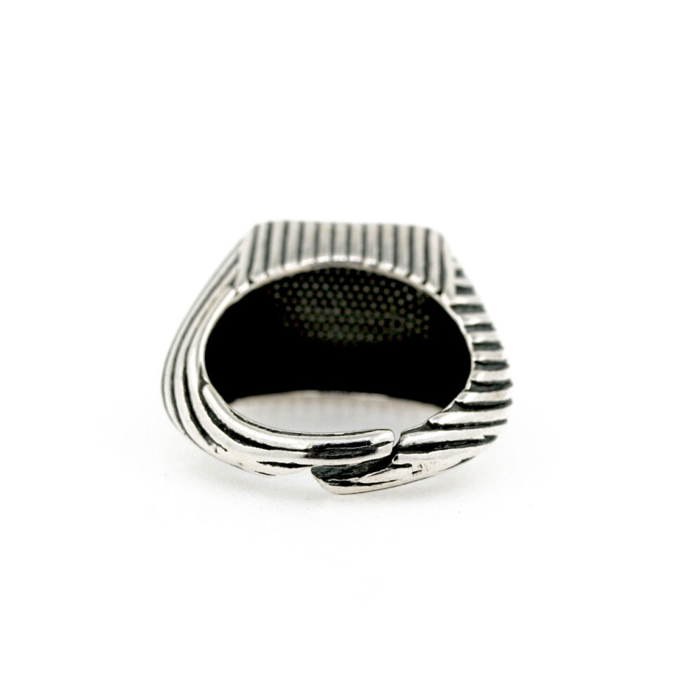 anello regolabile in argento 925 con diaspro rosso