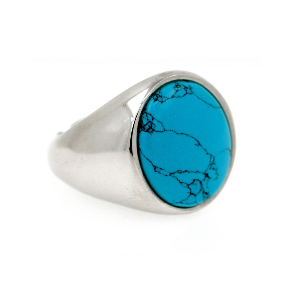 anello da uomo in argento con turchese