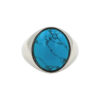anello chevalier da uomo con turchese naturale