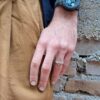 anello nodo da uomo in argento brunito e lucido