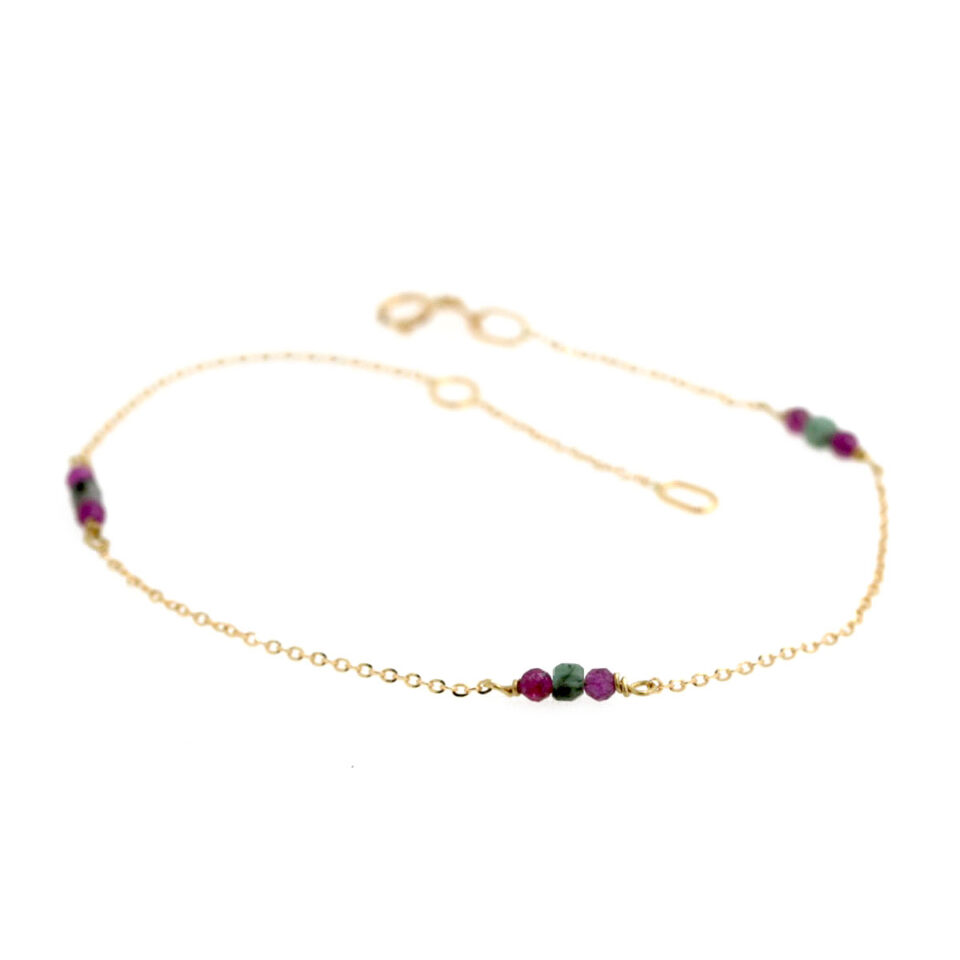 Bracciale in oro smeraldi e rubini