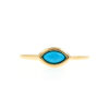 anello in oro giallo con turchese naturale taglio marquise