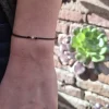 bracciale morbido fatto a mano con diamante e cordino nero
