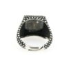 Anello puntinato con onice quadrato