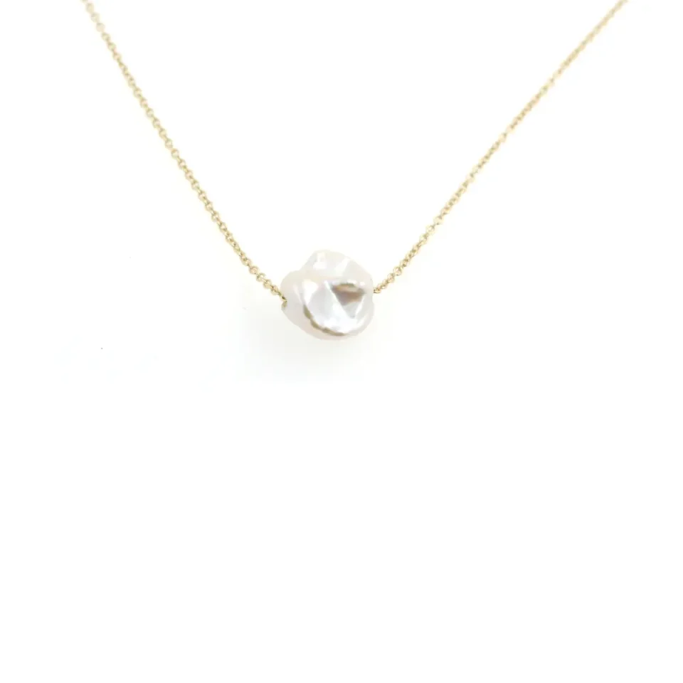 Collana in oro 9 kt con perla Keshi