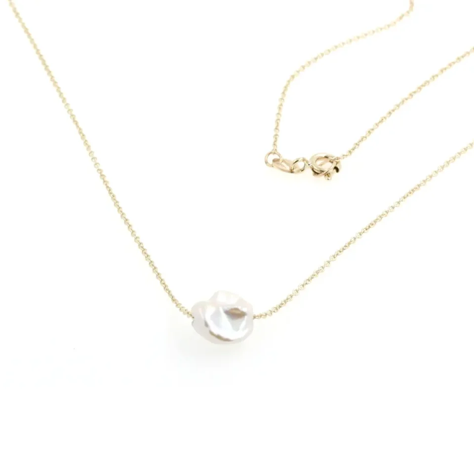 Collana perla Keshi in oro 9 kt