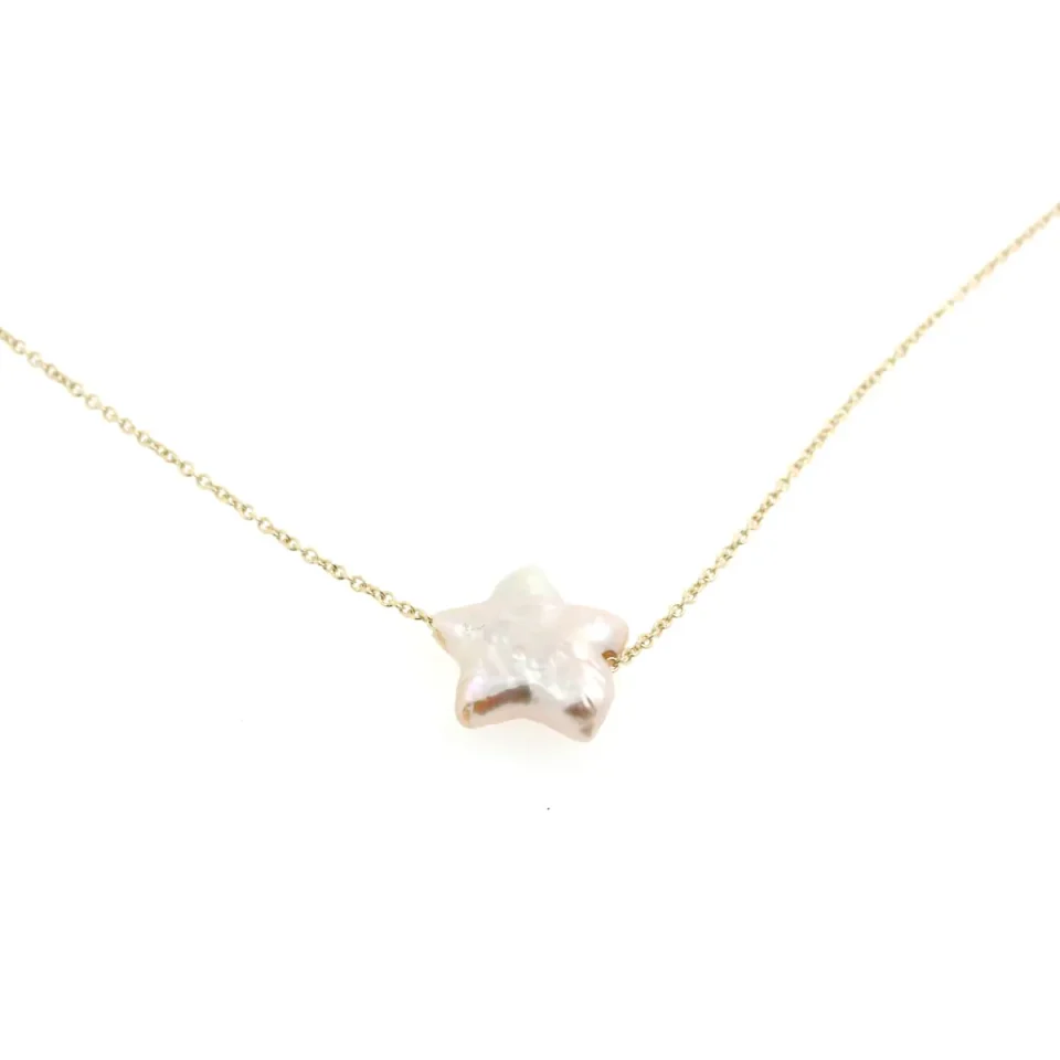 collanina oro 9 kt con perla centrale coltivata