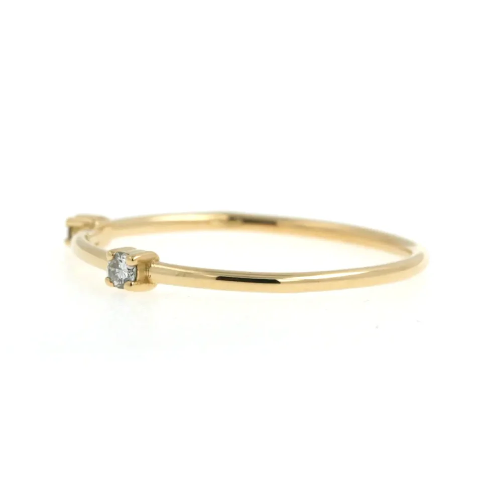 anello oro giallo sottile con diamanti