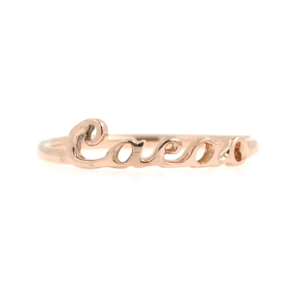 anello intagliato a mano con scritta o nome