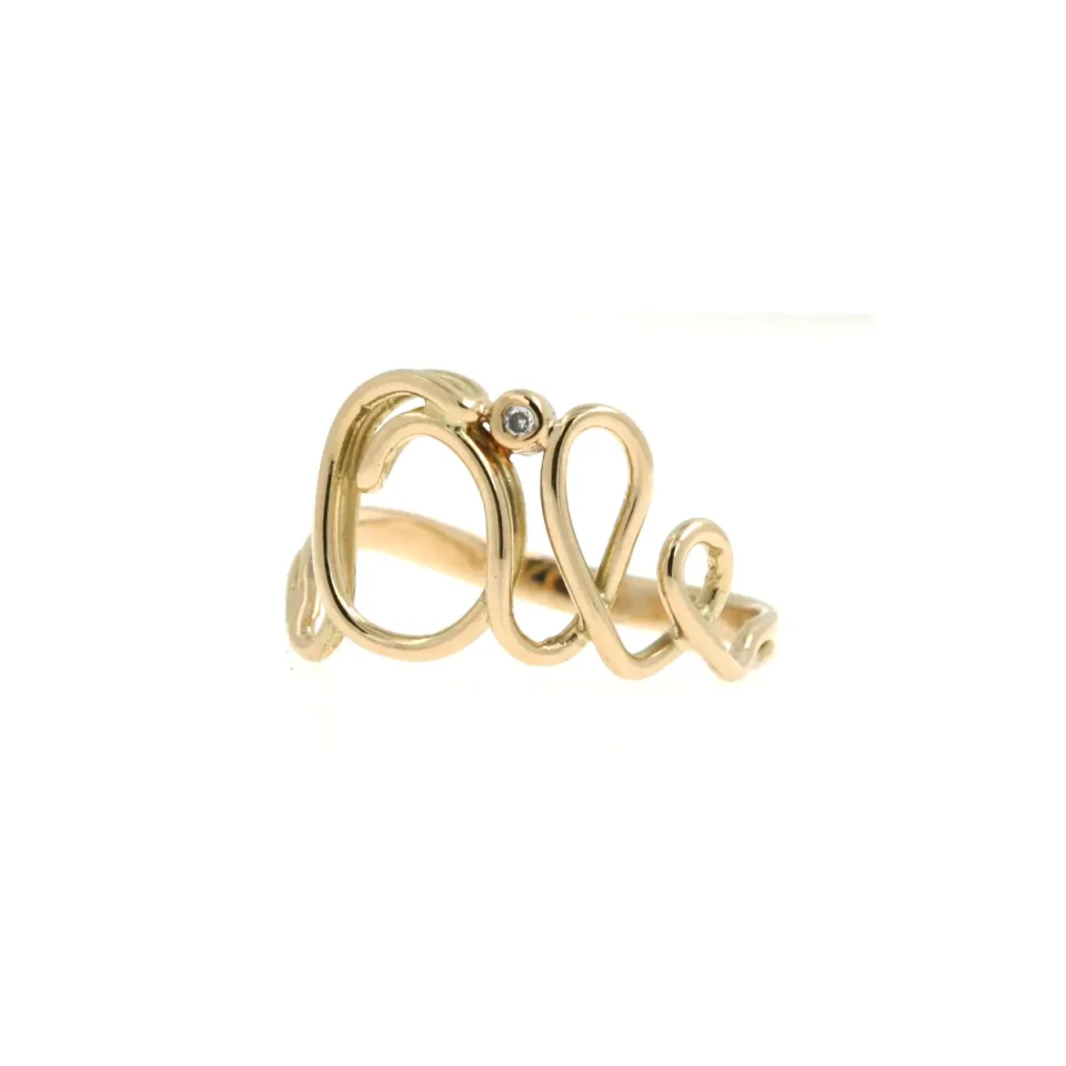 Anello con nome Ale in oro giallo