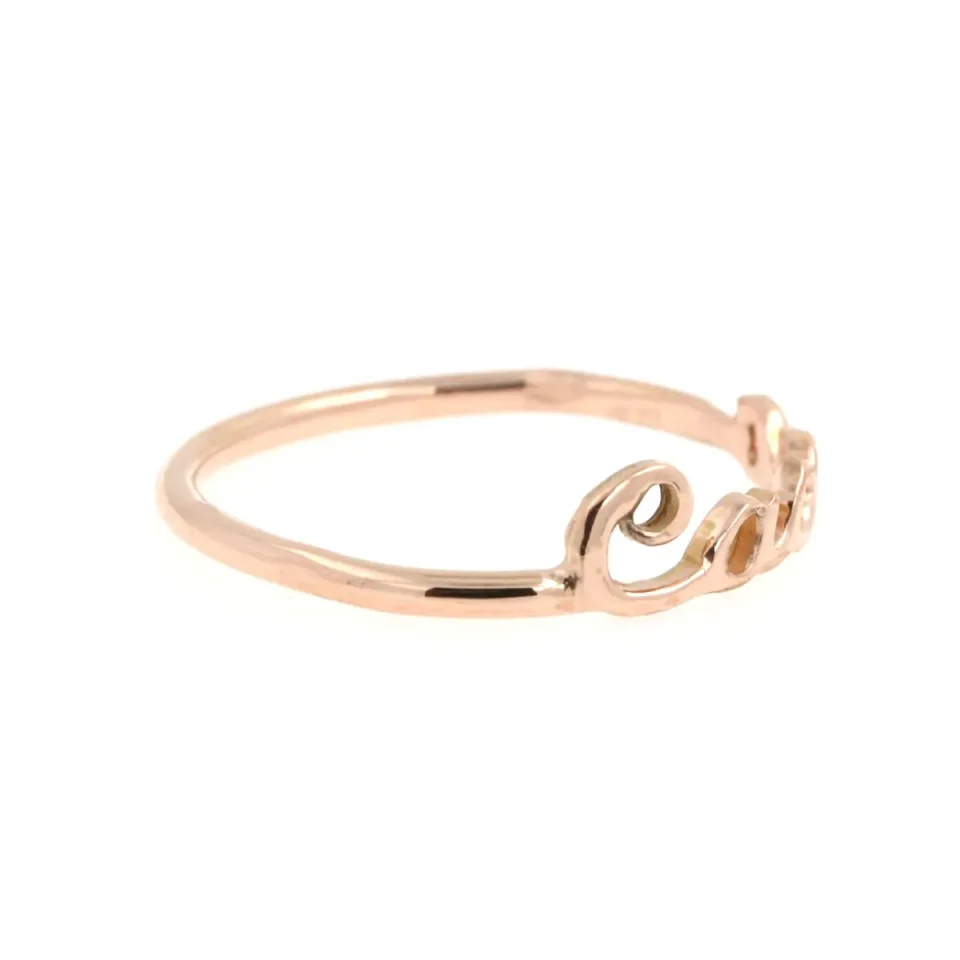 anello in oro bianco giallo o rosa con nome bold