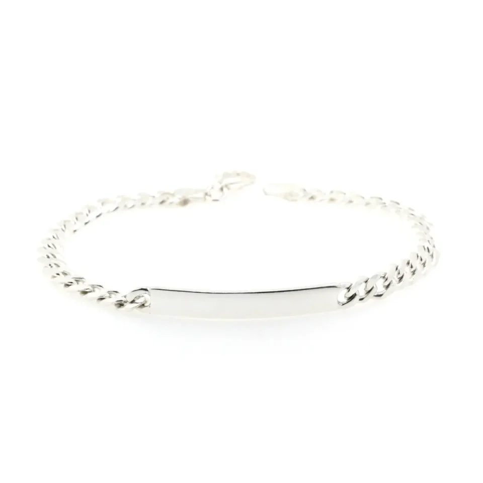 bracciale grumetta con piastrina personalizzabile con incisione